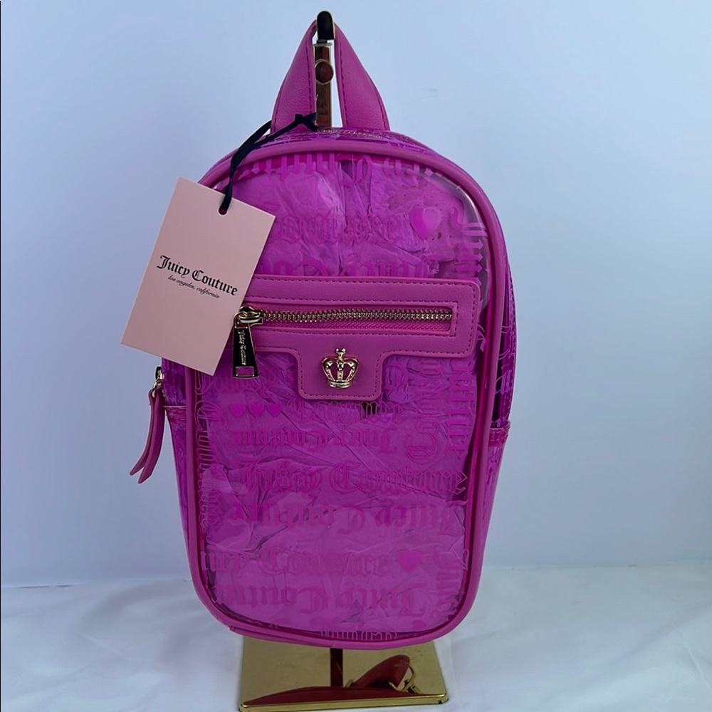 Juicy Couture Heart Juicy Clear Pink Beachin Sling Bag
